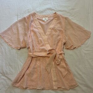 JB by Julie Brown Blush Textured Wrap Top